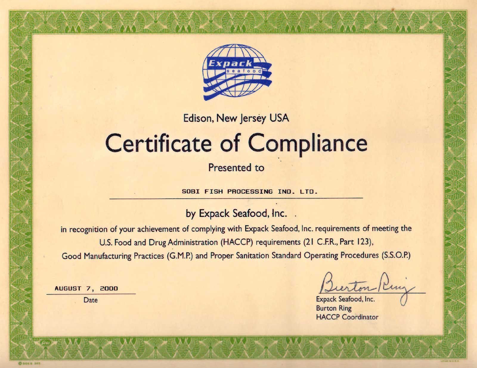 certificate